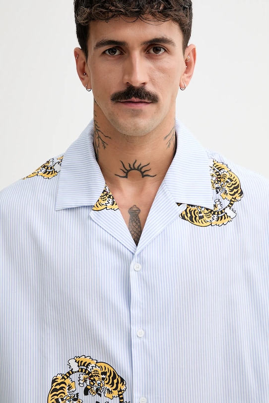 Kenzo koszula bawełniana niebieski FF55CH1309A5.64