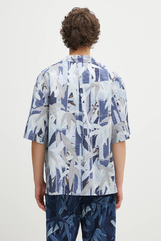 Odzież Kenzo koszula z domieszką lnu FF55CH1309P1.77 niebieski
