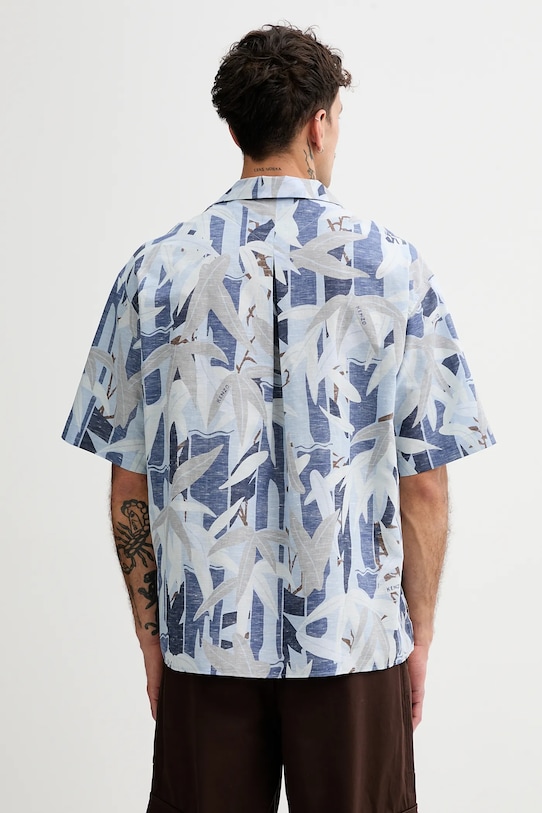 Odzież Kenzo koszula z domieszką lnu FF55CH1309P1.77 niebieski