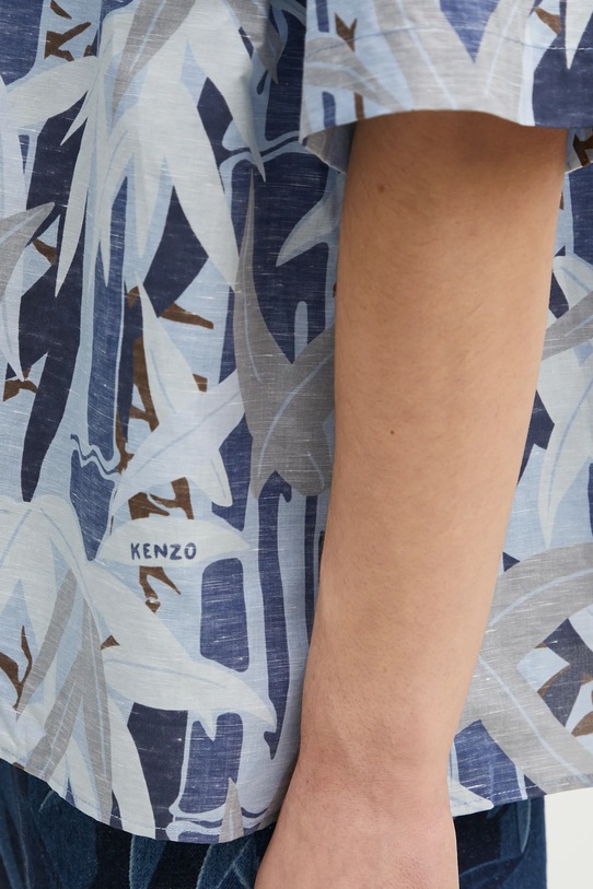 Kenzo koszula z domieszką lnu niebieski FF55CH1309P1.77