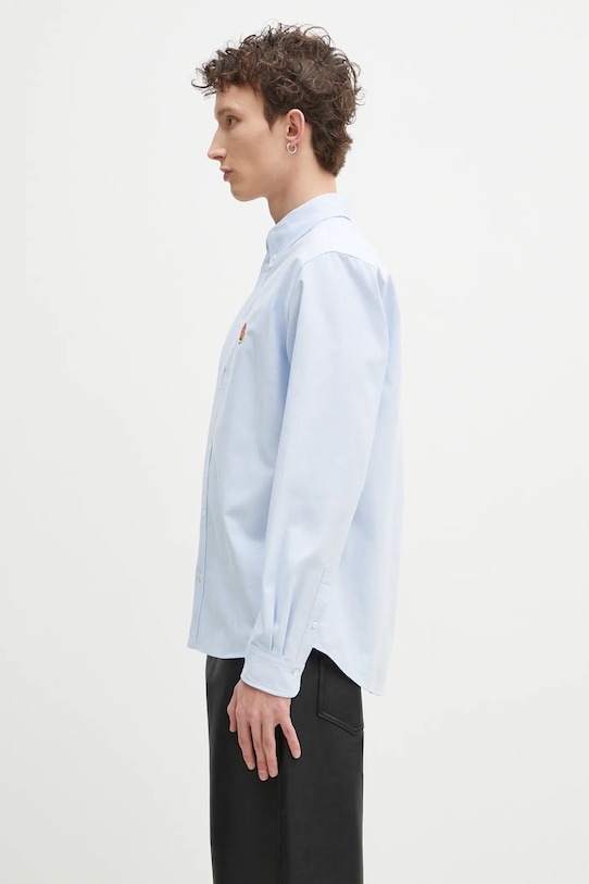 Kenzo camasa din bumbac FF55CH4109LO.64 albastru SS25