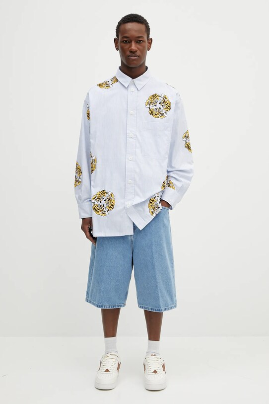 Bavlněná košile Kenzo FF55CH5039A5.64 modrá