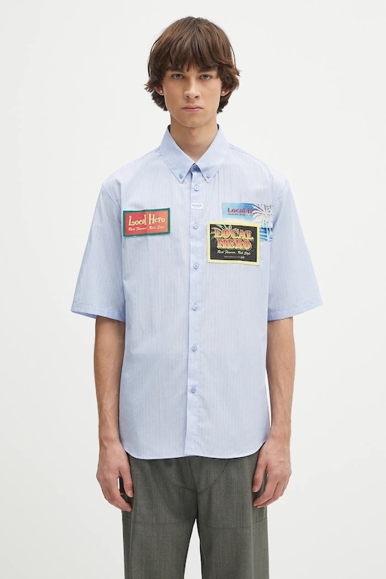 Martine Rose cămașă din bumbac Casual cu modele albastru 466WS15509