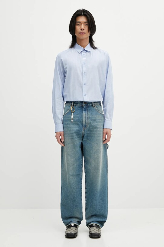 Хлопковая рубашка Martine Rose Classic 401WS15509 голубой