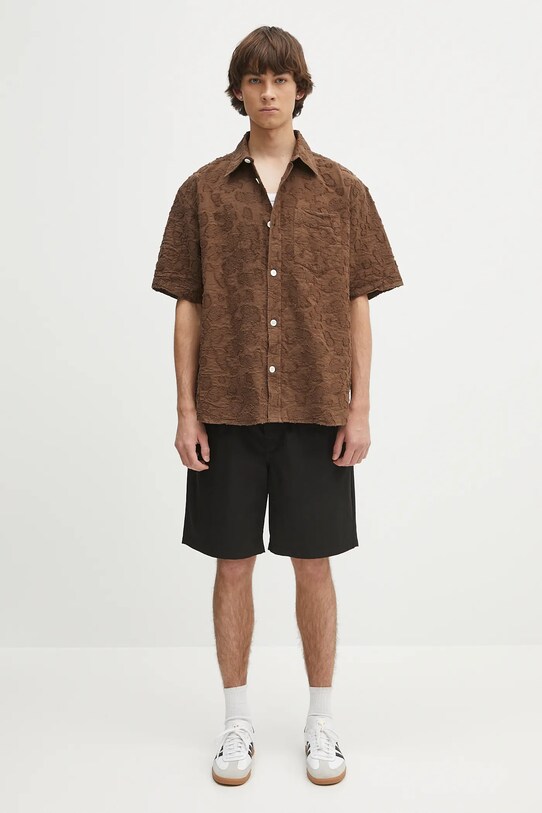 Košile Norse Projects Mo Oversized Fil Coupe SS Shirt N40.0830.2033 hnědá