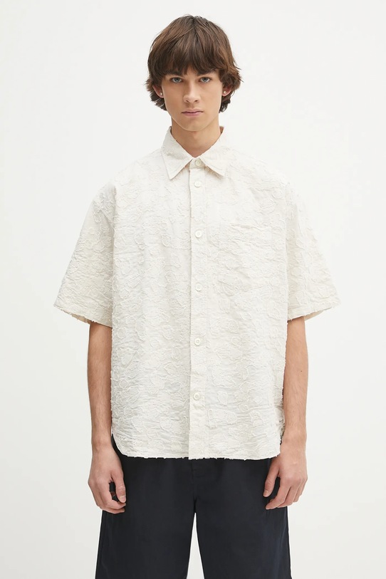 Košeľa Norse Projects Mo Oversized Fil Coupe SS Shirt relaxed béžová N40.0830.0957