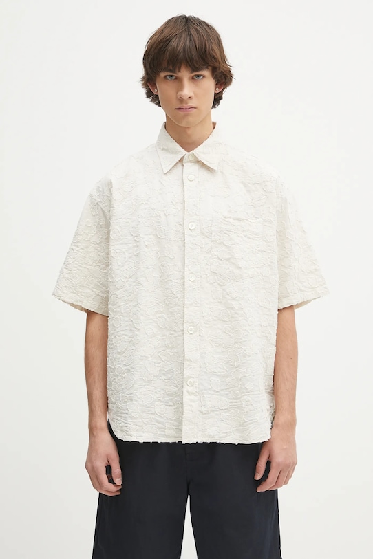 Norse Projects koszula Mo Oversized Fil Coupe SS Shirt gładkie beżowy N40.0830.0957