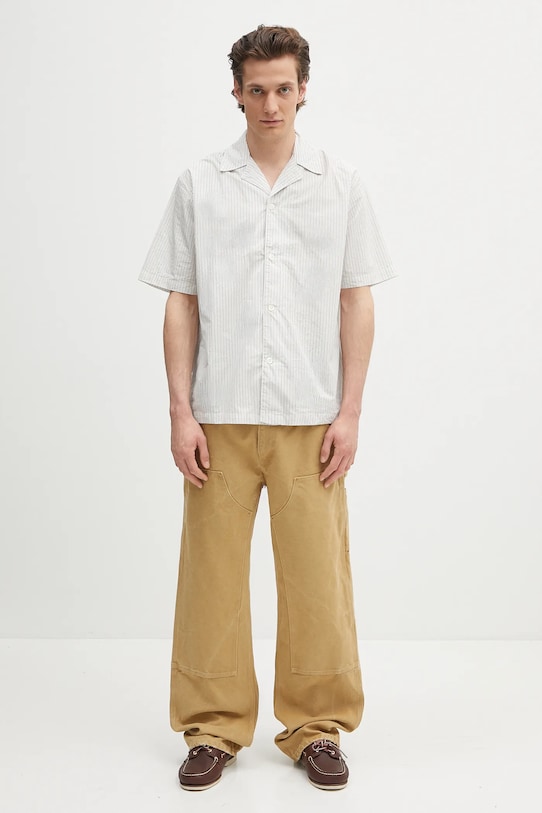 Bavlnená košeľa Norse Projects Mads Poplin Stripe SS N40.0831.0957 biela