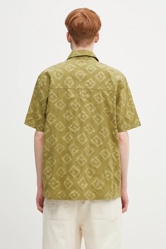 Odzież Norse Projects koszula bawełniana Mads Batik SS Shirt N40.0833.8037 zielony