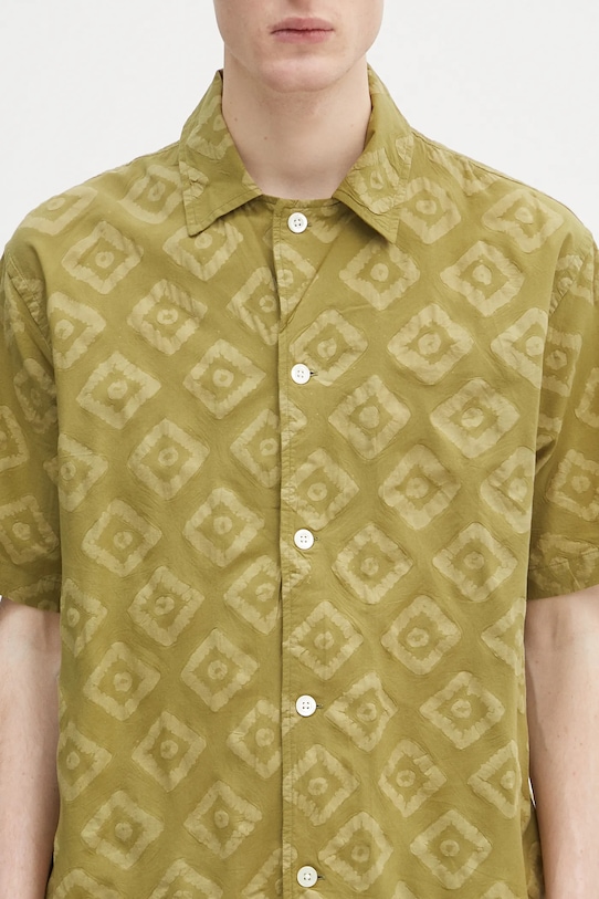 Norse Projects cămașă din bumbac Mads Batik SS Shirt verde N40.0833.8037