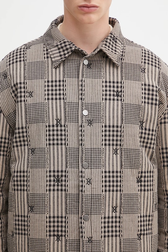 Daily Paper rövid kabát Quilted Shield Ls Shirt bézs 2511020