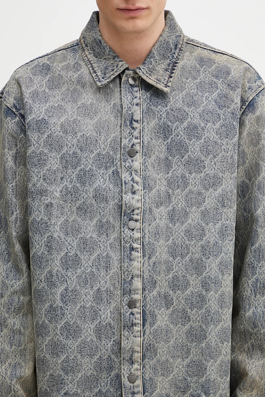 Daily Paper koszula bawełniana Shield Laser Denim Shirt niebieski 2511154