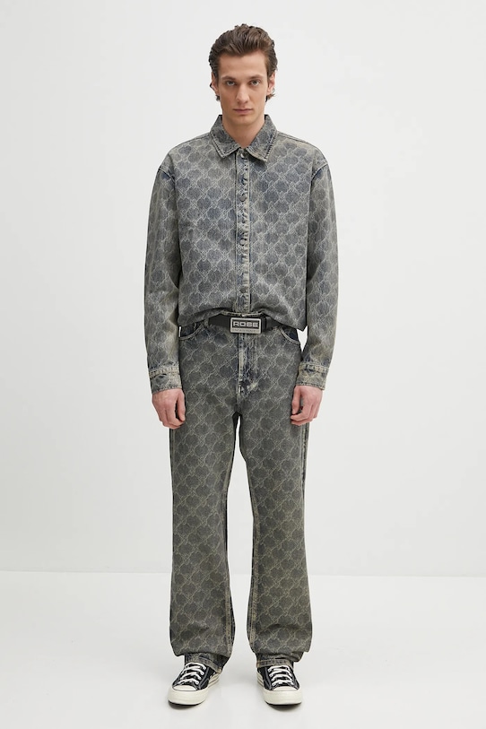 Daily Paper koszula bawełniana Shield Laser Denim Shirt 2511154 niebieski