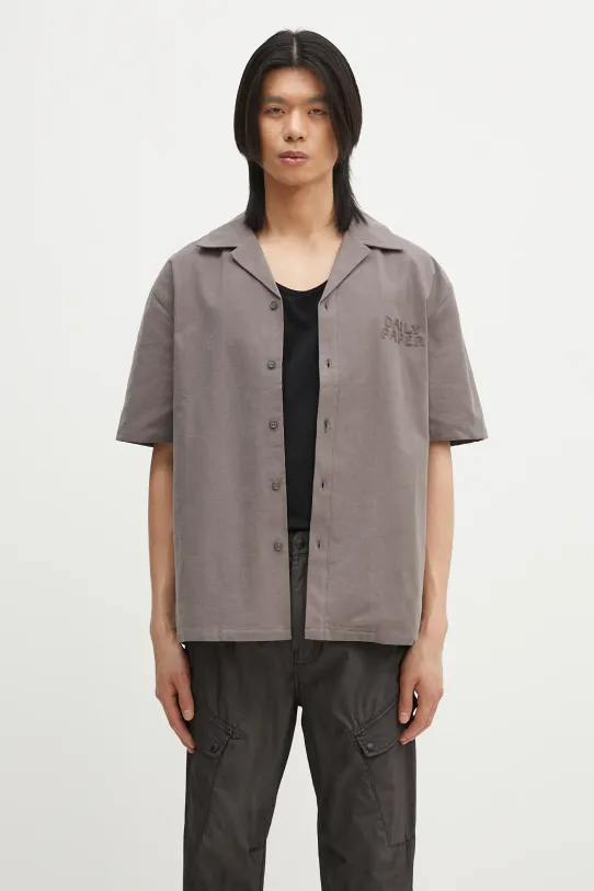 Daily Paper camicia in cotone Chain Stitch Ss Shirt rilassato grigio 2511125