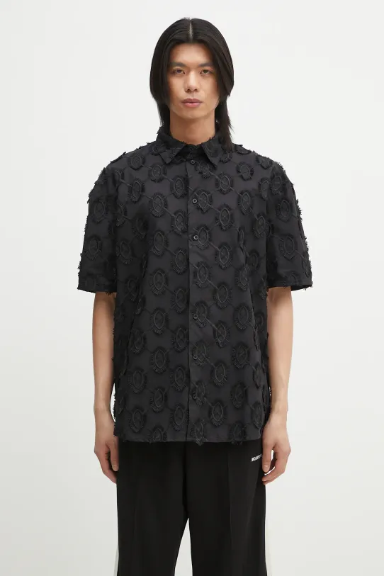 Бавовняна сорочка Daily Paper Trophy Shield Ss Shirt casual чорний 2511156