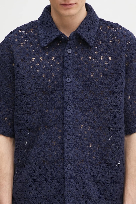 Daily Paper koszula Lace Shield Ss Shirt granatowy 2511118