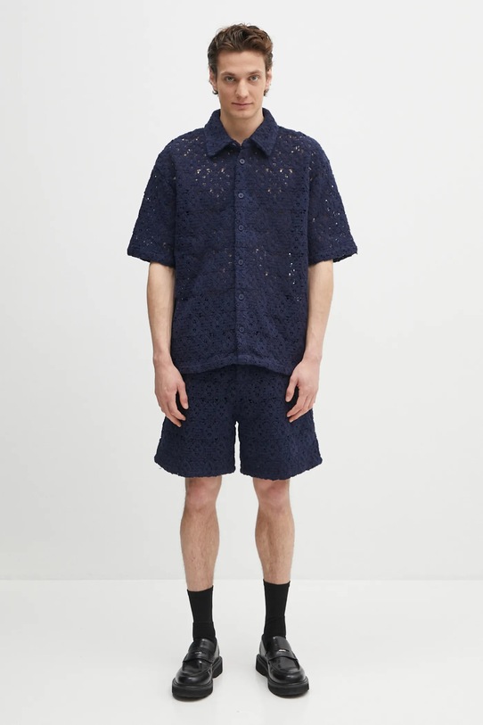 Daily Paper koszula Lace Shield Ss Shirt 2511118 granatowy