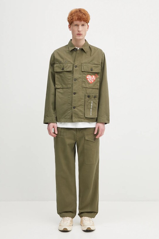 Human Made camicia in cotone Military Shirt HM29SH004 verde