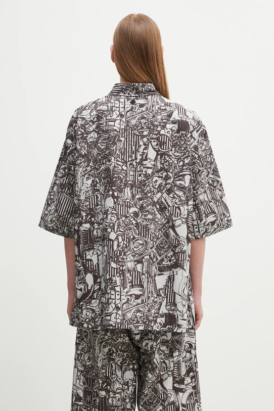 Oblečenie Bavlnená košeľa Marcelo Burlon Aop Mech Bowling Shirt Dark Grey Medium CMGG002S25FAB0010706 sivá