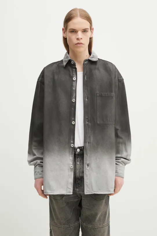 Marcelo Burlon denim shirt Gradient Denim Overshirt Black White classic gray CMYE01DS25DEN0011001