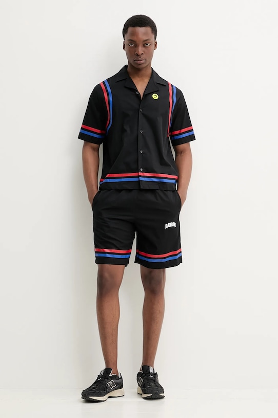 Хлопковая рубашка Barrow S5BWUASI092 чёрный SS25