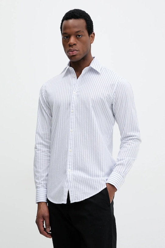 United Colors of Benetton camicia in cotone regolare bianco 5Y73UQ05T