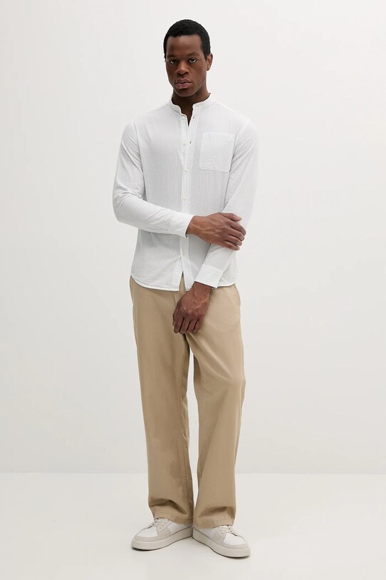 United Colors of Benetton cămașă din bumbac 5W3BUQ05S alb SS25
