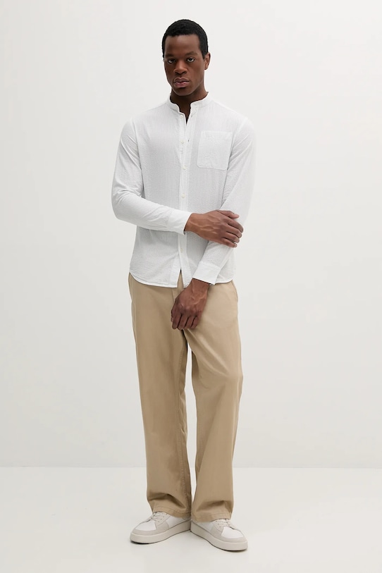 United Colors of Benetton koszula bawełniana 5W3BUQ05S biały SS25