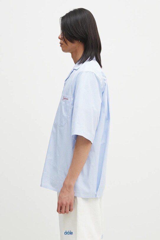 Fiorucci cotton shirt Striped Logo Bowling M02SPTSS295CO01BL02 blue SS25