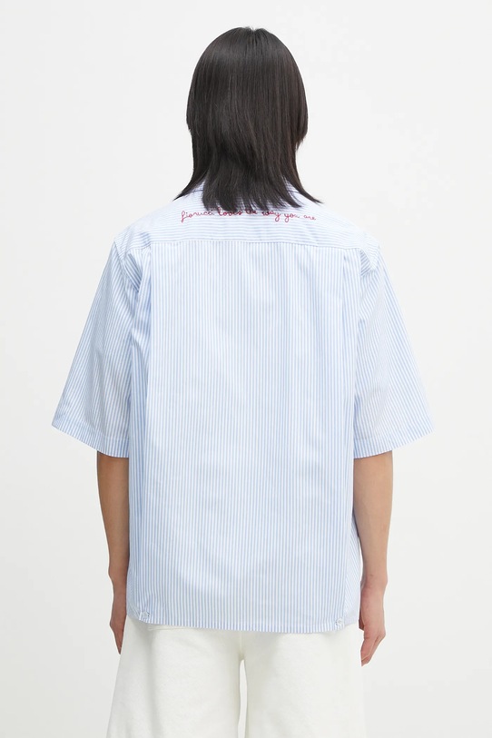 Одежда Хлопковая рубашка Fiorucci Striped Logo Bowling M02SPTSS295CO01BL02 голубой