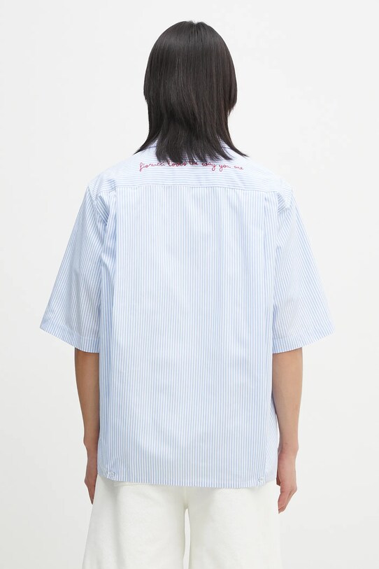 Clothing Fiorucci cotton shirt Striped Logo Bowling M02SPTSS295CO01BL02 blue