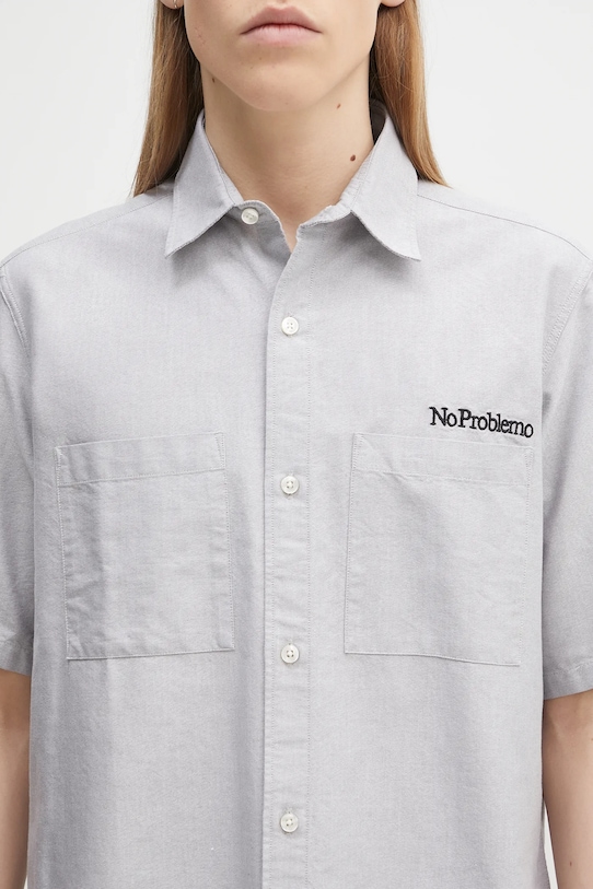 No Problemo koszula bawełniana SS Uniform Shirt szary NP4010303