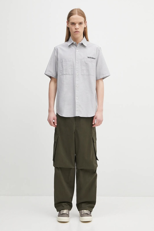 No Problemo koszula bawełniana SS Uniform Shirt NP4010303 szary