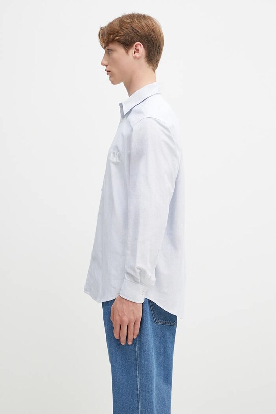 Bavlněná košile No Problemo No Problemo LS Stripe Shirt NP4010103 modrá SS25