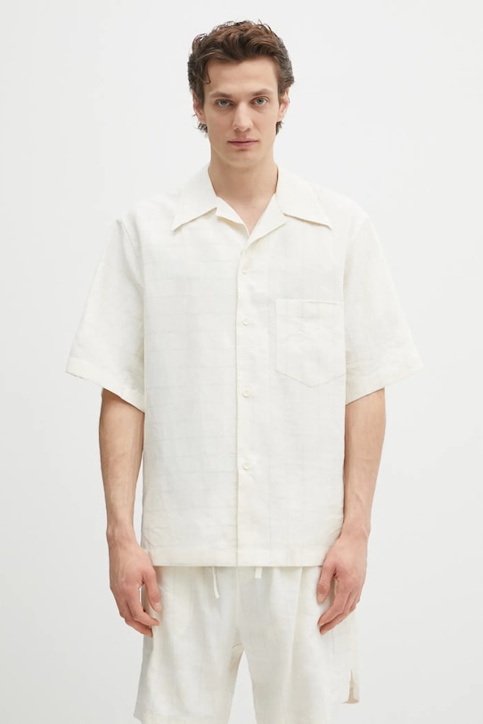 Wales Bonner koszula Highlife Bowling casual beżowy MS25SH08.VI02.0959