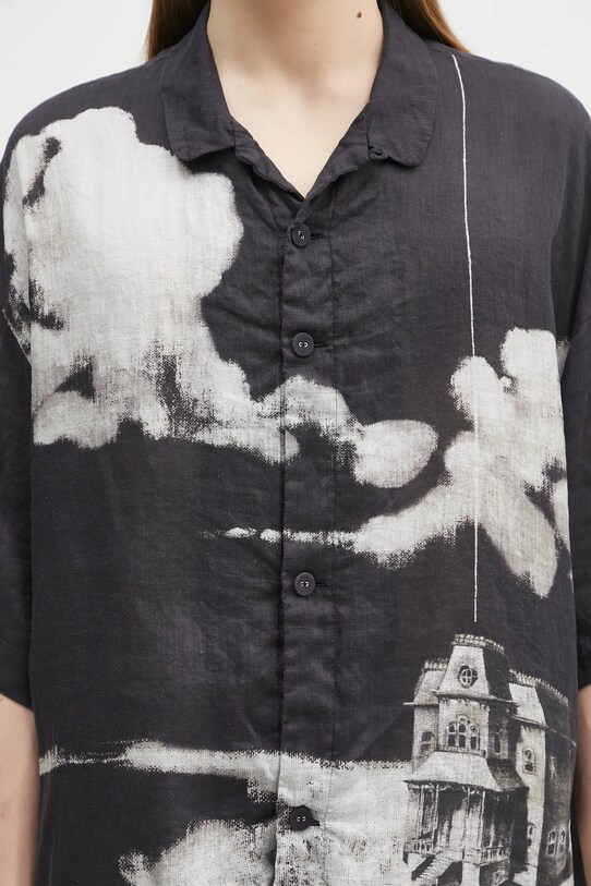 Undercover cămașă de in Shirt/blouse negru UC1E4401.1