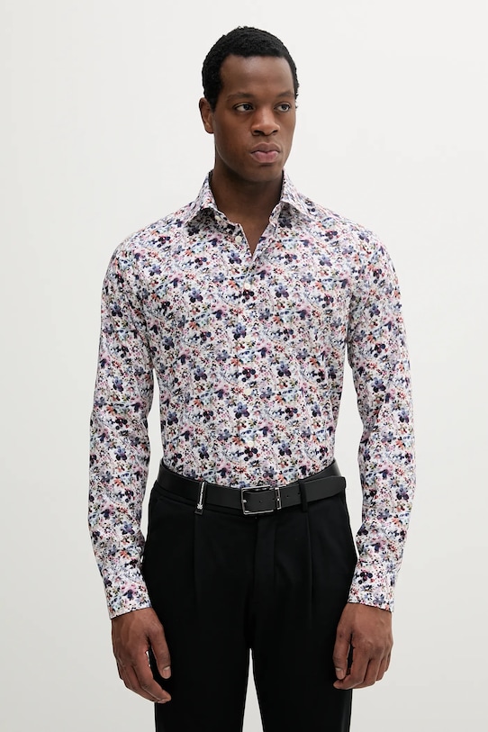 Bavlnená košeľa Eton slim viacfarebná 100012667