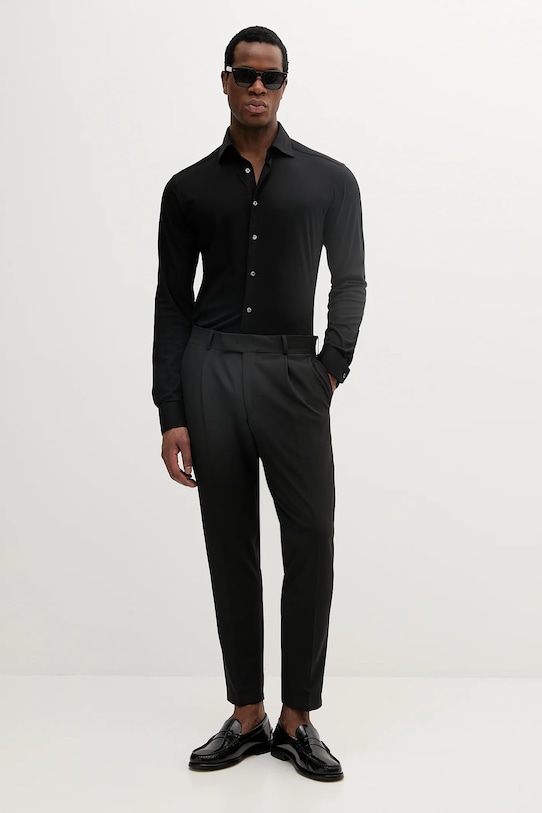 Πουκάμισο Eton 10001177618 μαύρο SS25