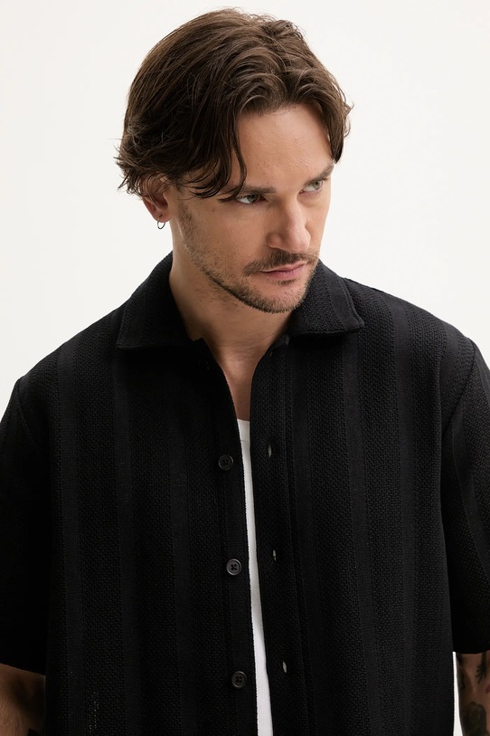 Košulja Resteröds Kirk Shirt crna 10251.7400