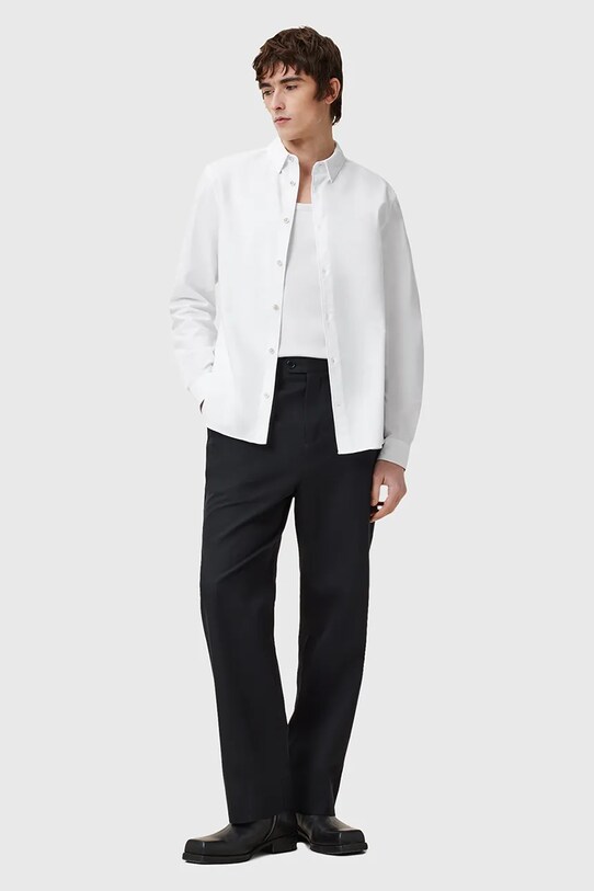 AllSaints camasa din bumbac HAVEN M123SC alb