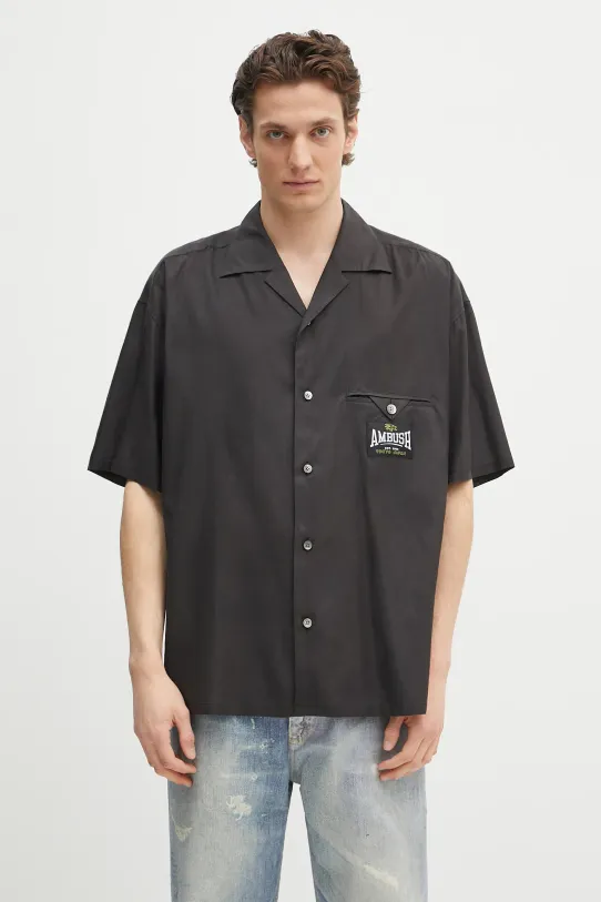 Košulja AMBUSH S/S Satin Shirt relaxed crna 12115311