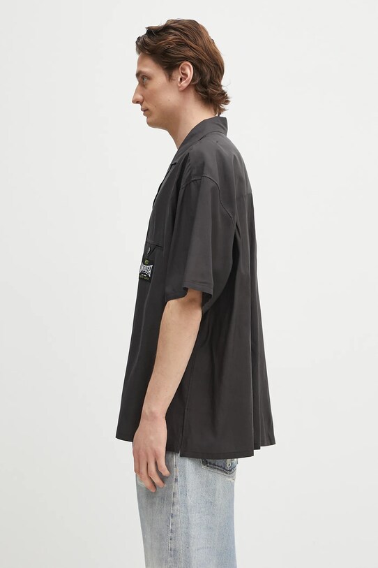 Košeľa AMBUSH S/S Satin Shirt 12115311 čierna SS25