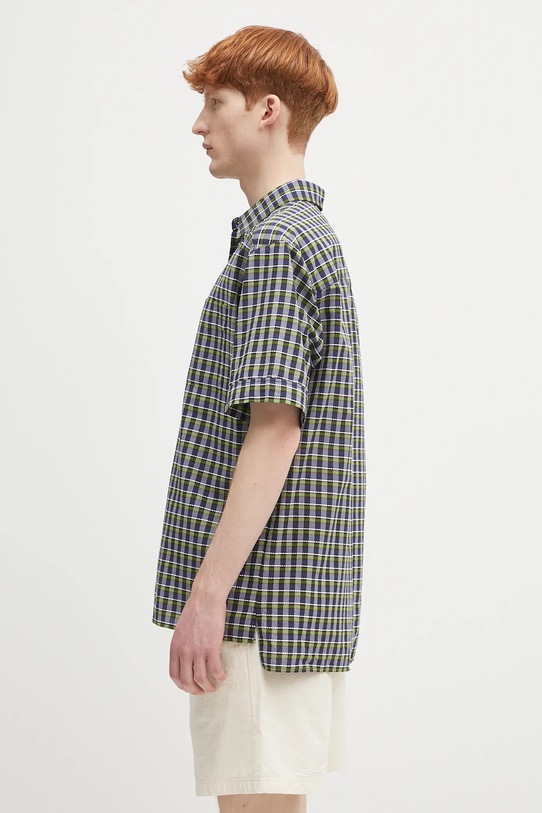 A.P.C. koszula bawełniana Chemisette Ross COHGA.H12541 granatowy SS25