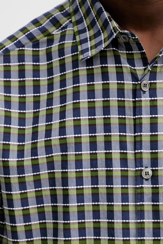 A.P.C. koszula bawełniana Chemisette Ross COHGA.H12541 granatowy