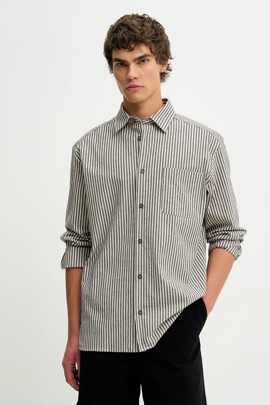 Памучна риза A.P.C. Surchemise Malo свободна бежов COHGG.H32023