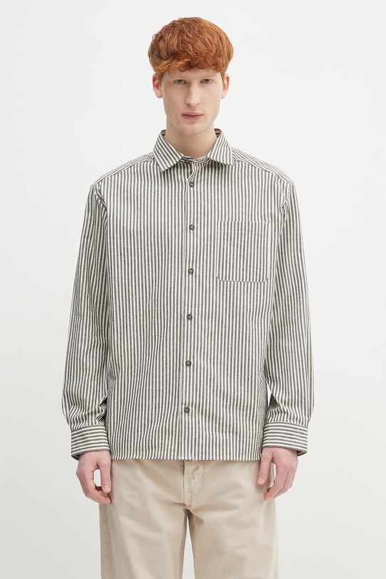 Памучна риза A.P.C. Surchemise Malo свободна бежов COHGG.H32023