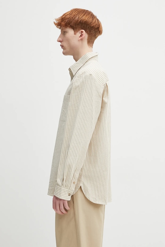 A.P.C. koszula bawełniana Surchemise Malo COHGG.H32023 beżowy SS25