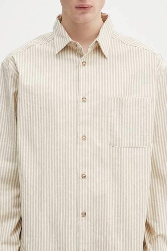 A.P.C. cămașă din bumbac Surchemise Malo bej COHGG.H32023