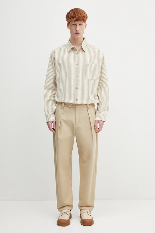 A.P.C. koszula bawełniana Surchemise Malo COHGG.H32023 beżowy