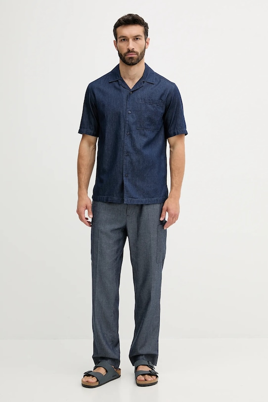 United Colors of Benetton koszula bawełniana 5DHJUQ05K granatowy SS25